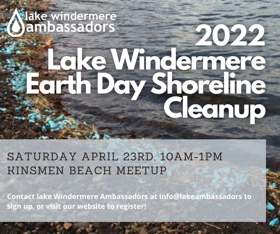 2022 Lake Windermere Earth Day Spring Shoreline Cleanup!